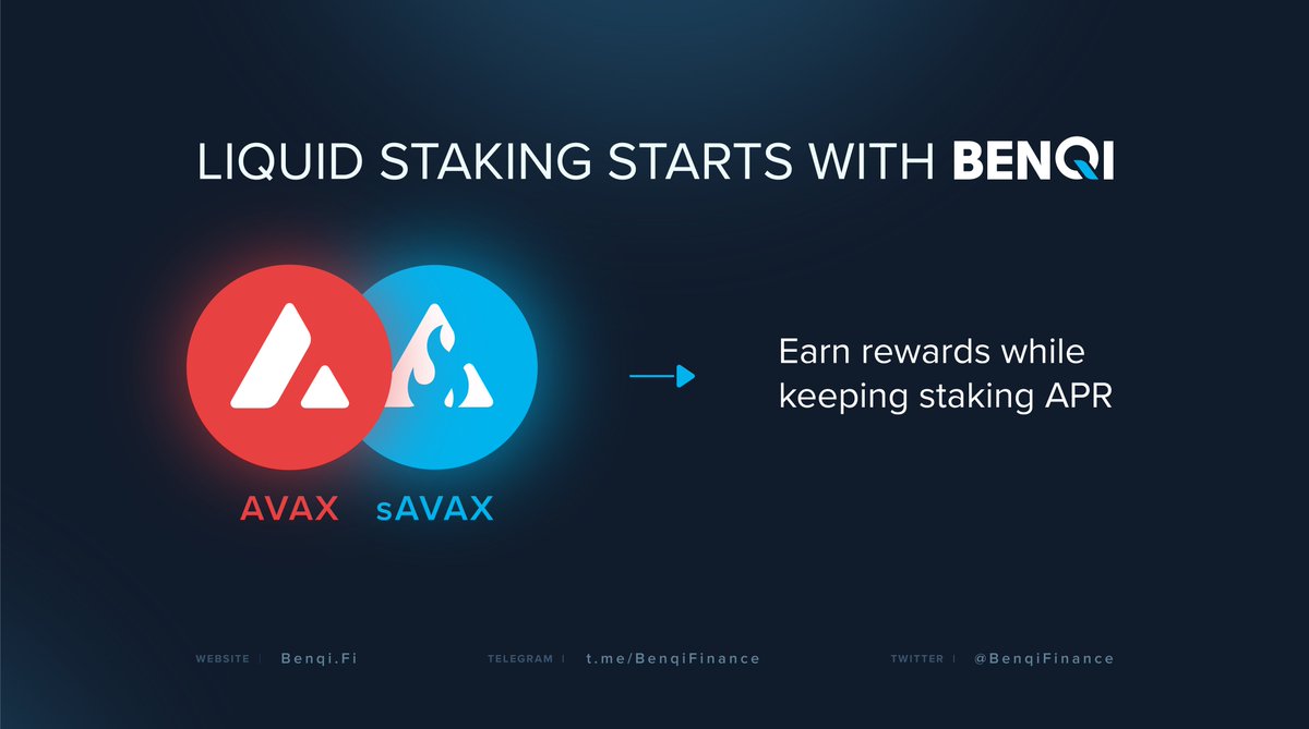 BenqiFinance's tweet photo. Staking should never mean sidelining your assets.

Now more than ever, put your $AVAX to work for you with BENQI liquid staking: https://t.co/QpOnipAttV https://t.co/Q1lmYNNRQW