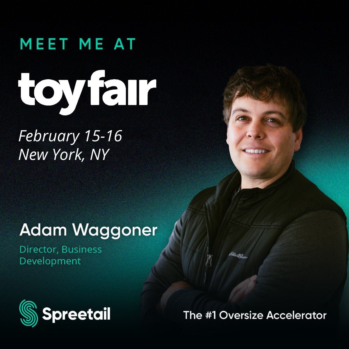 spreetail's tweet photo. The Spreetail team is heading to Toy Fair from February 15-16.

If you or your team will be attending, be sure to connect with Adam Waggoner while you’re there.

See you at Toy Fair! 👋 https://t.co/9DBwGJGK0Y