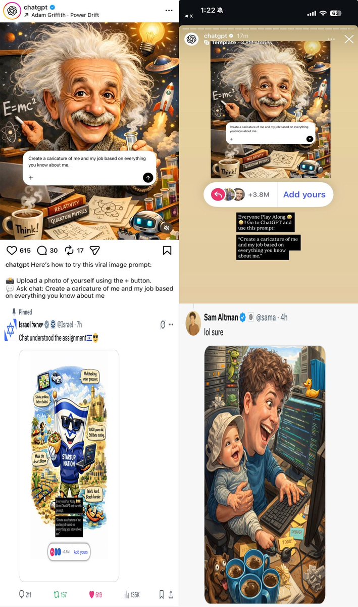 " $Caricature is the first Ai Trend of 2026 "    

We are slowly taking over all forms of social media! The founder of <a href="/OpenAI/">OpenAI</a> <a href="/sama/">Sam Altman</a> has posted using the trend!
<a href="/ChatGPTapp/">ChatGPT</a> has made a post on Instagram explaining how to partake in the trend. 3.8 million Instagram users have