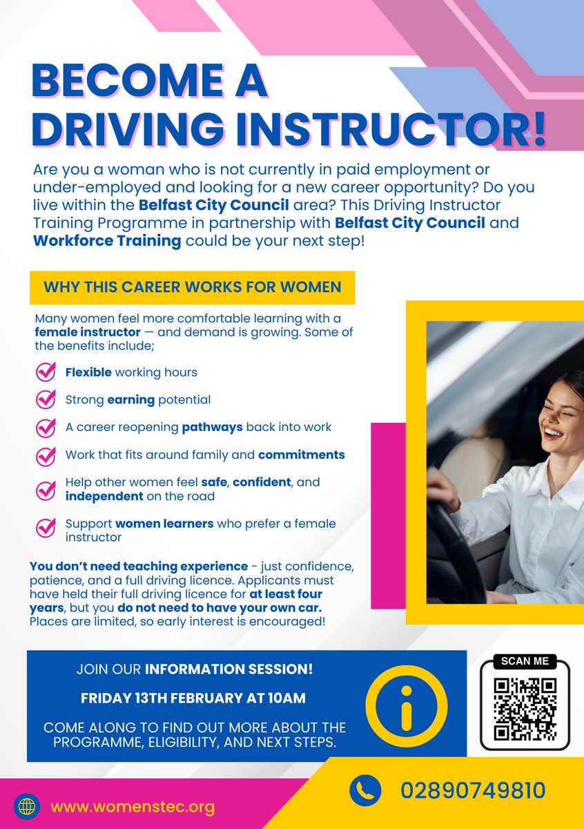 womenstec's tweet photo. Free this Friday? If you're considering a new career or always wanted to be self-employed then join us this Friday at WOMEN'STEC to learn more about our Driving Instructor Course! π
πSign up here
https://t.co/3AWNy700Mn
#WOMENSTEC #DrivingInstructor #NotJustForBoys https://t.co/CKuhsyOFR2