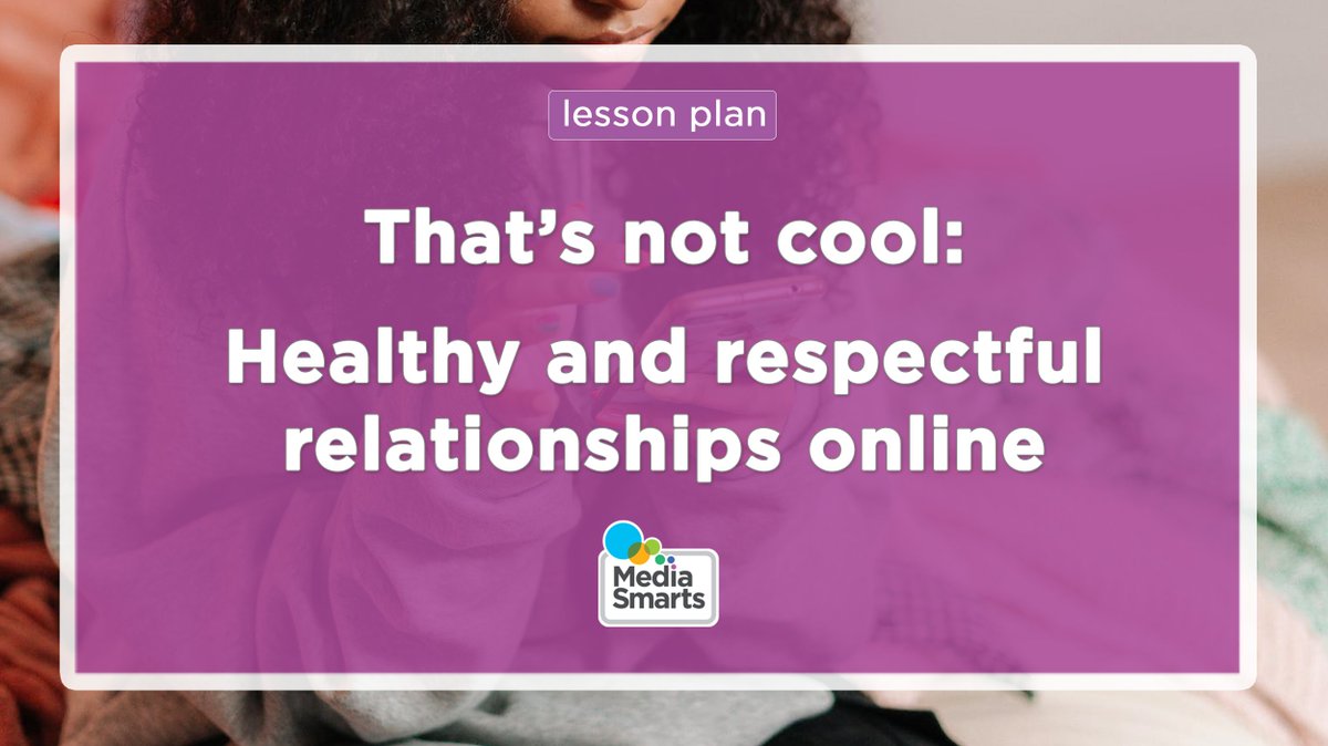 MediaSmarts's tweet photo. Sexual Health Week is a great time to talk about healthy and respectful relationships online. Our free lesson plan helps Grade 7-8 students recognize unhealthy behaviours and learn strategies for dealing with them:
https://t.co/htn2JOTnBy
#SexPlus @actioncanadashr https://t.co/wMwmqioWoK