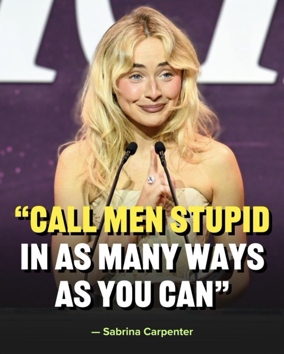 LisaBritton's tweet photo. I’m officially going to crown Sabrina Carpenter as the Queen of Misandry. Her new Pringles commercial focuses on her frustration with "man-children,” building her ideal partner out of chips, because she’s fed up with real men… a common theme coming from the pop star, like when she said to call men stupid in as many ways as you can if you want to write a hit song.

I wish she wasn’t so influential.