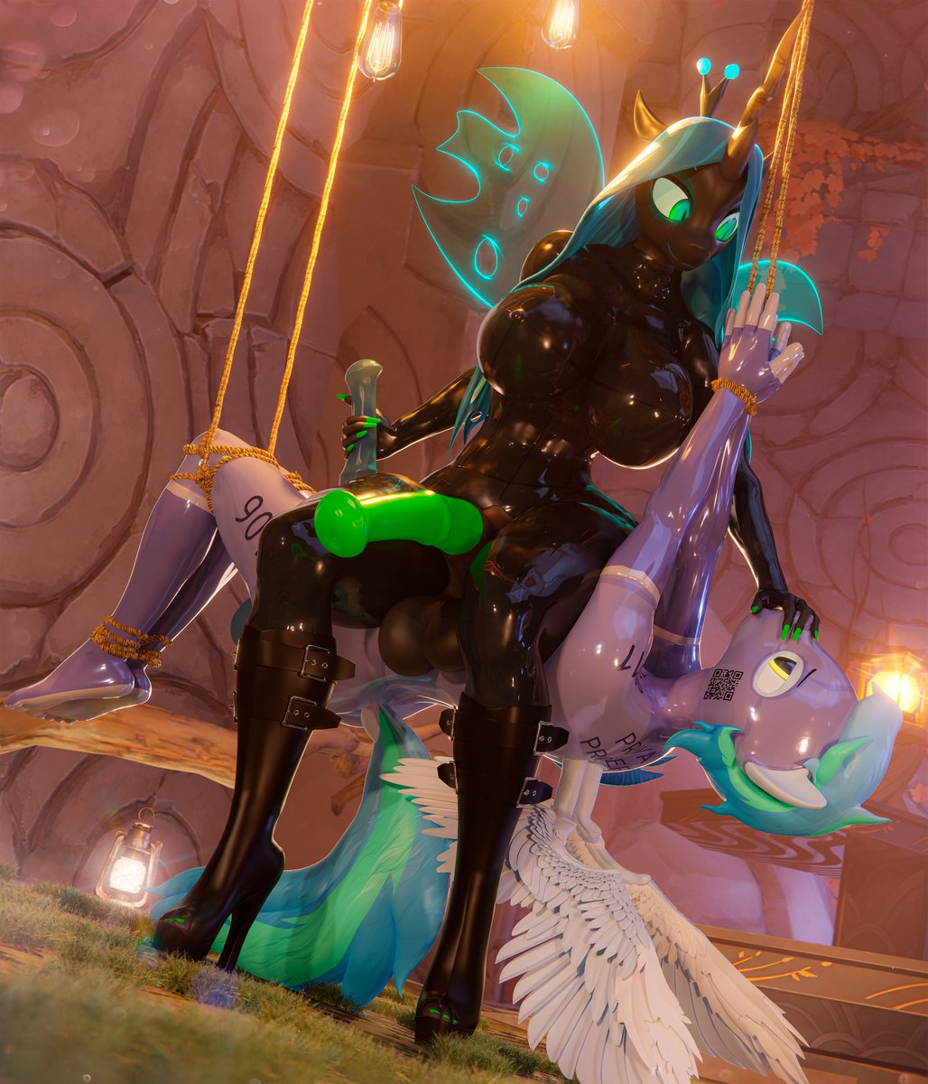 Buggo queens new toy 😳

Pics for <a href="/nightfuryqq/">NightFury</a> 
Thank you so much ^^
#mlp #latex