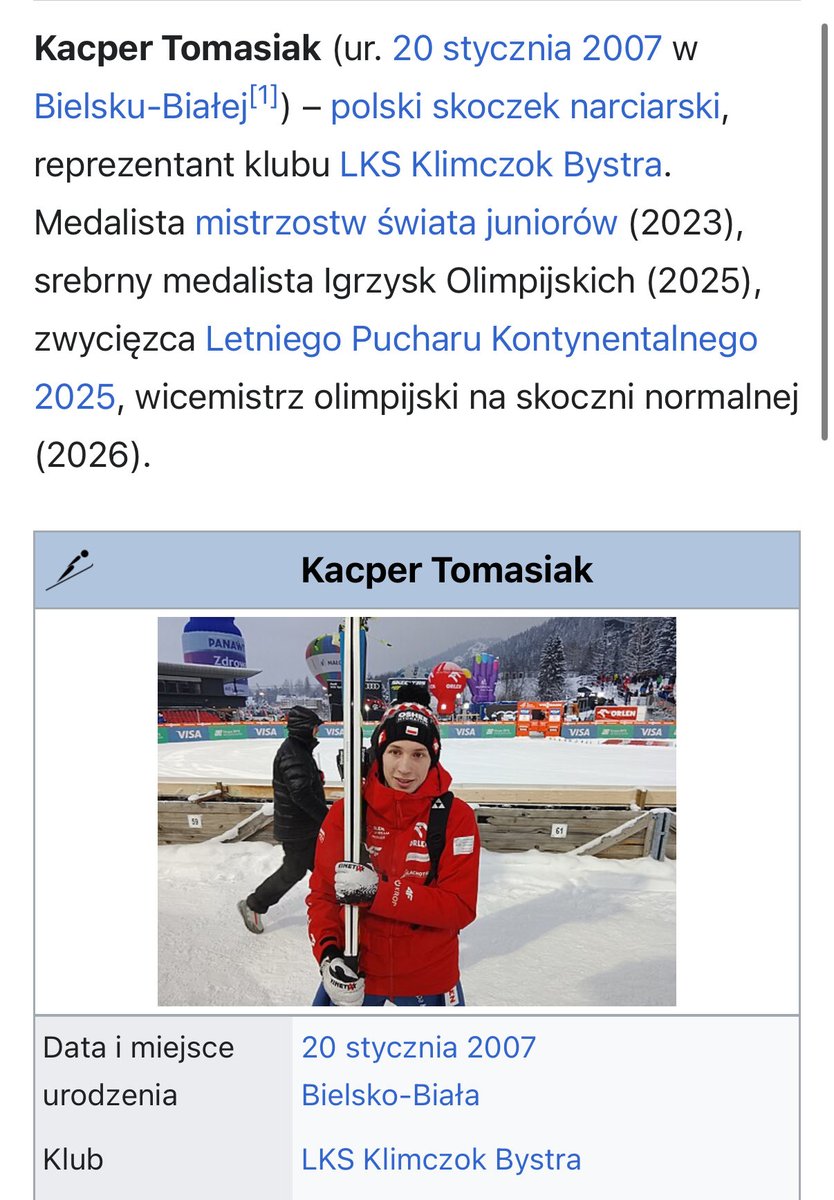 Gratulacje dla Kacpra Tomasiaka – zdobywcy srebrnego medalu Zimowych Igrzysk Olimpijskich w skokach narciarskich!

Mamy pierwszy medal zawodnika Zrzeszenia Ludowe Zespoły Sportowe podczas igrzysk! 🥈👏