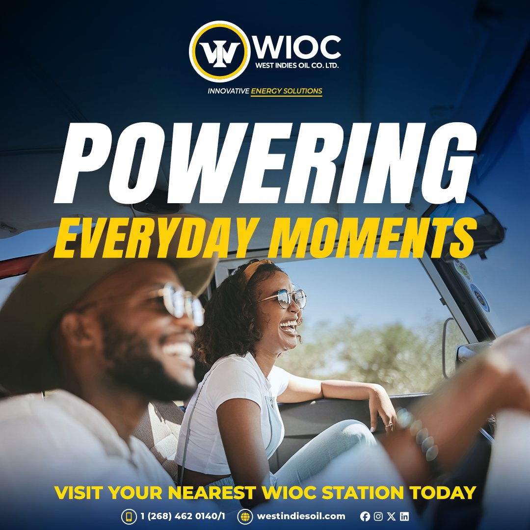 Every stop. Every journey. Every day. WIOC is powering everyday moments. Visit your nearest WIOC service station.

#WestIndiesOilCompanyLimited #WIOC #AntiguaBarbuda