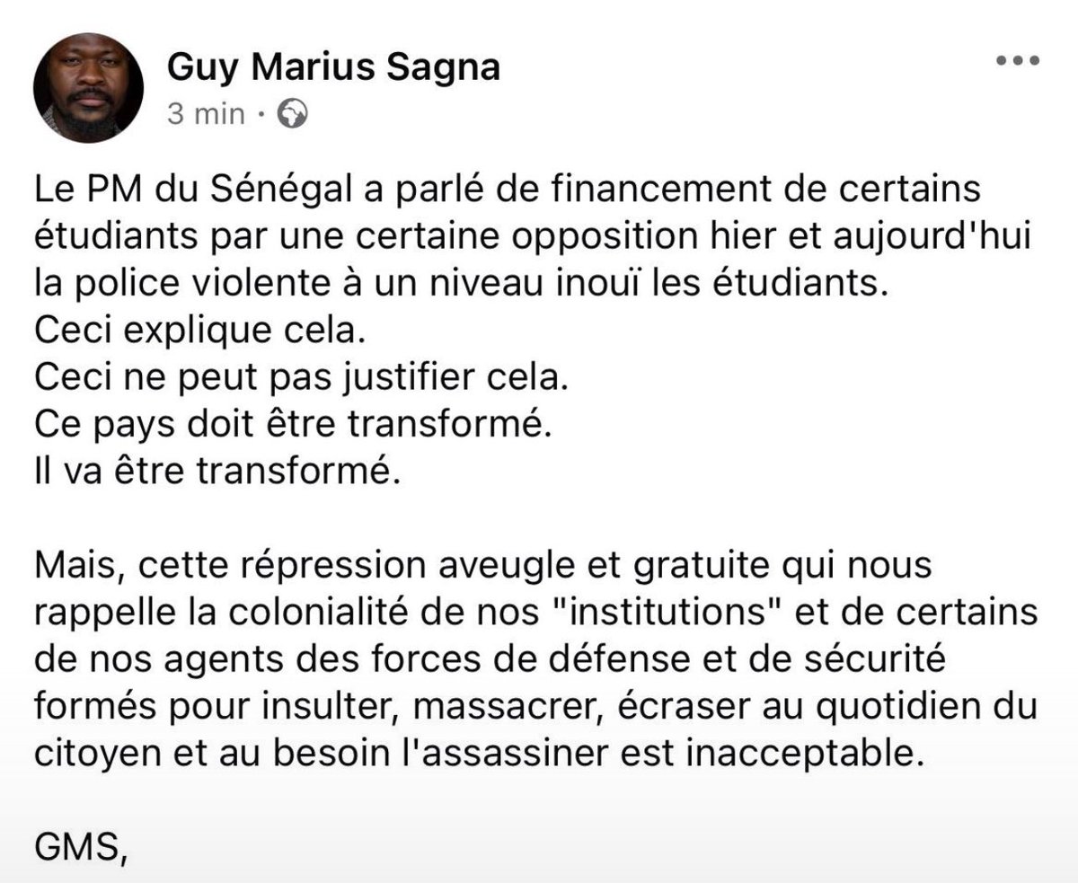 Ces forces de désordre ne seront jamais nos frères ✍️