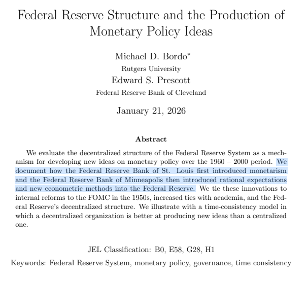 mfariacastro's tweet photo. New paper by Bordo &amp; Prescott on the history of monetary policy in the US: https://t.co/M8PJc3f9Qf