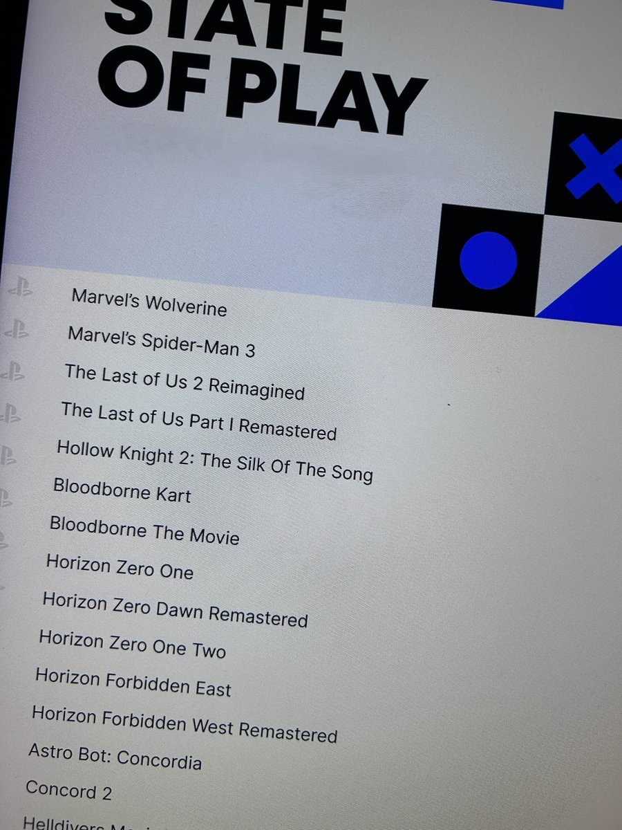 The leaked State of Play lineup is insane