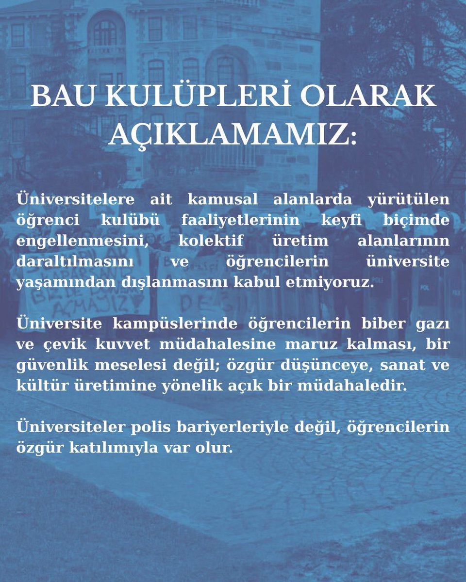 BAUHumanRights's tweet photo. Üniversiteler bizimdir, bizimle özgürleşecek! https://t.co/gbYz6MT2FE