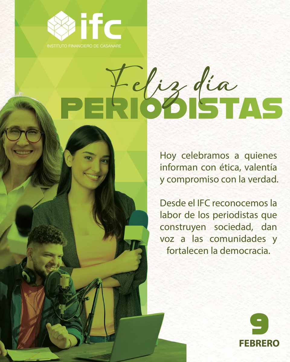 El IFC reconoce y exalta la labor de los periodistas que construyen sociedad, dan voz a las comunidades y fortalecen la democracia.
¡Feliz día del periodista!
