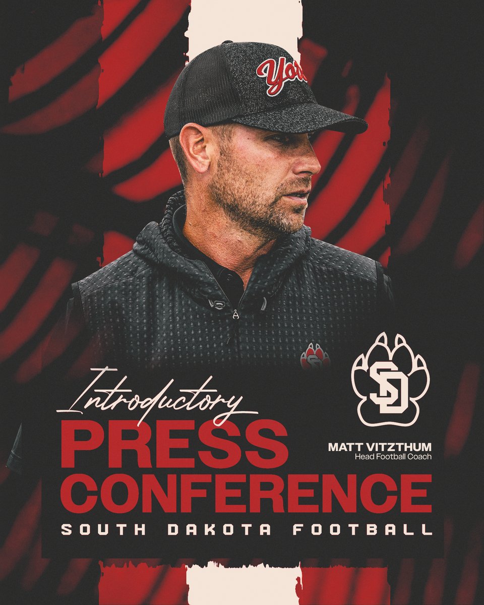 𝐈𝐍𝐓𝐑𝐎𝐃𝐔𝐂𝐓𝐎𝐑𝐘 𝐏𝐑𝐄𝐒𝐒 𝐂𝐎𝐍𝐅𝐄𝐑𝐄𝐍𝐂𝐄  

Join us as we formally introduce the 32nd head coach of Coyote football, <a href="/CoachVitzthum/">Matt Vitzthum</a>! 

📅 » Fri., Feb. 13 
⏰ » 10:30 a.m. 
📍 » Dome Club
📰 » yote.us/4trWUqy 

#GoYotes