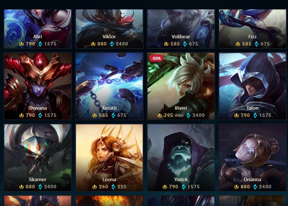 pensar que antes para sacar un champ de 6,300 tenias que jugar 2 semanas, la dopamina que te daba llegar a los 6,300 y comprarte el bicho jesus