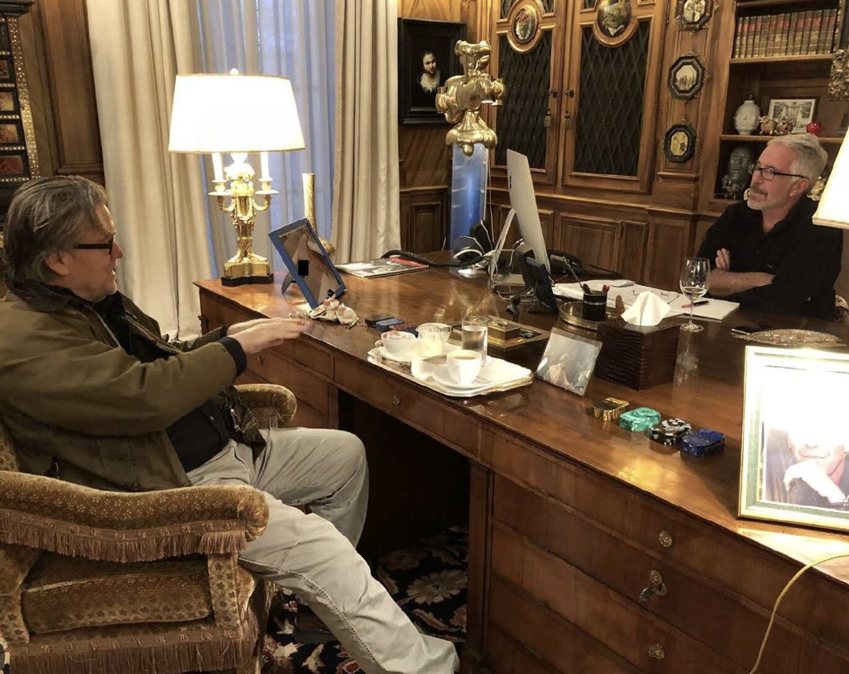 BREAKING:  Trump's Justice Department  has just moved to dismiss Steve Bannon's 2 criminal Convictions.

Remember this is the same Steve Bannon who was incredibly close to Jeffrey Epstein.

It's almost as if Trump is afraid of what Bannon may say about him and Epstein if he