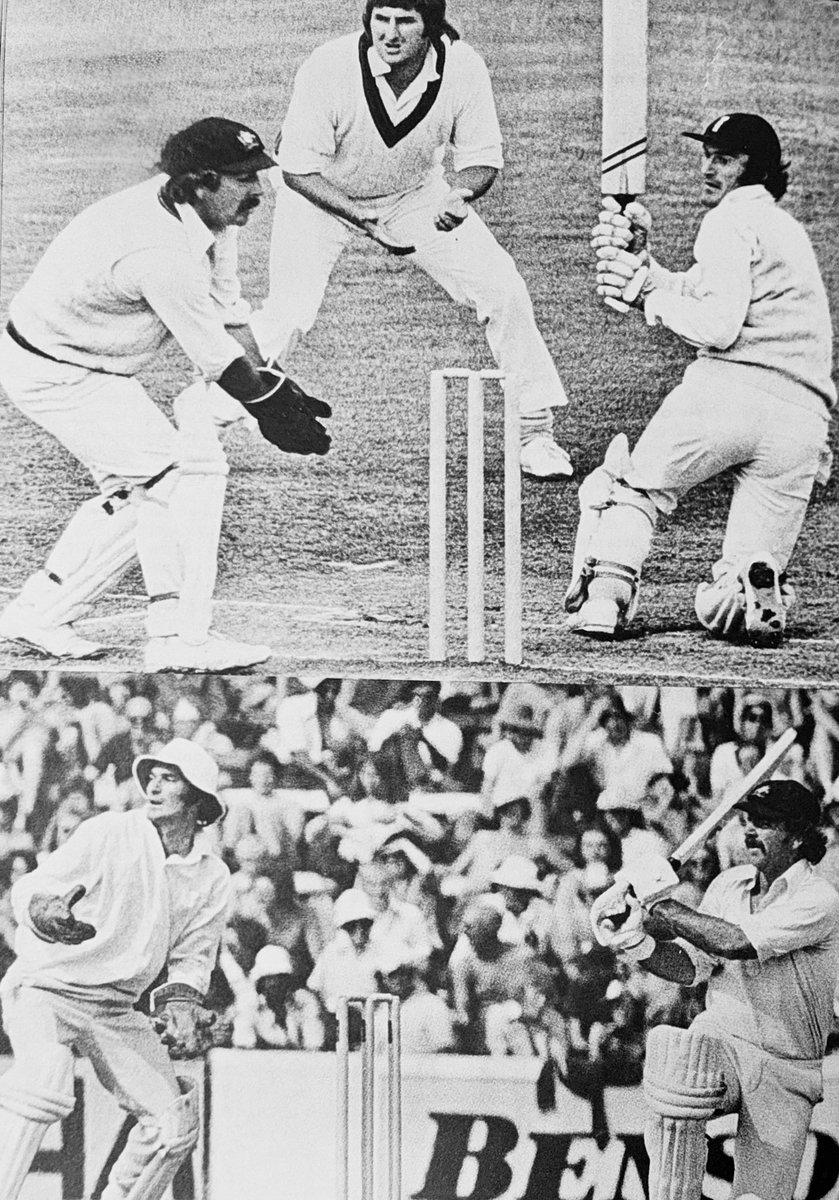 nimishdubey's tweet photo. Knot sweep.
Marsh keep.
Marsh sweep.
Knott keep.
A wonderful combination of photographs from Tony Greig’s cricket showing perhaps two of the finest wicketkeepers of all time. And they could both bat a bit as well.
#Cricket #70sCricket #AlanKnott #RodMarsh #Wicketkeeper https://t.co/K8BprPpzqm