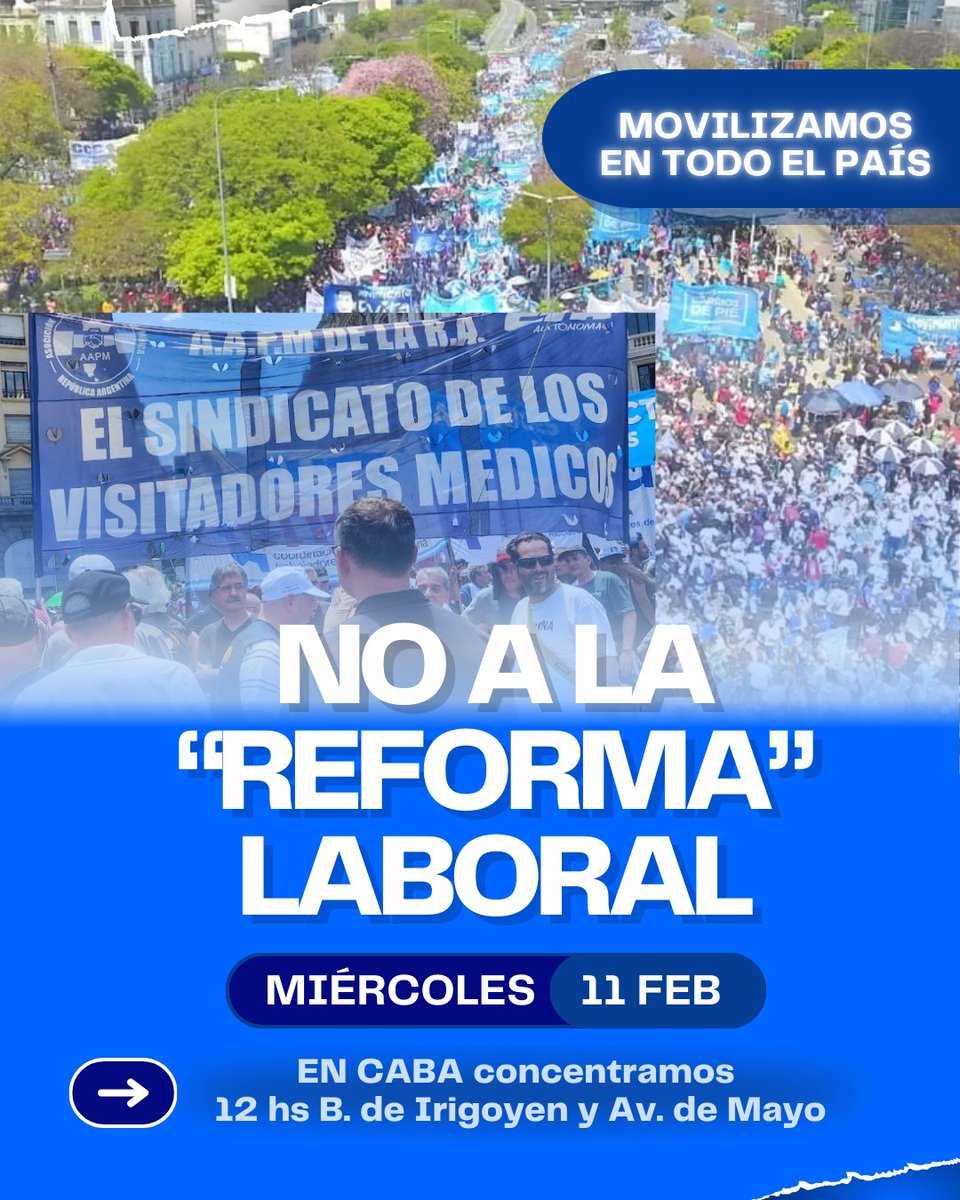 AAPMRA's tweet photo. Este miércoles movilizamos en todo el país. #NOALaReformaLaboral https://t.co/7npYBgmg5R