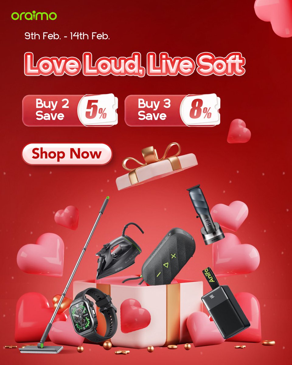 Love louder, live softer 
This Valentine's Day, gift power, sound, and style they’ll actually use.
Buy more, save more from Feb 9–14.