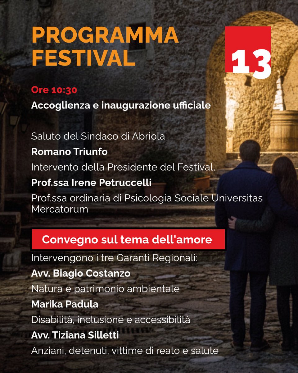 CBorneoSindaco's tweet photo. 🔴 Abriola : 🗓️Save the Date!
Il 13 Febbraio, nel paese di San Valentino si inaugura la 1ª edizione del Festival dell’Amore!💘
Una giornata ricca di ospiti e di appuntamenti ai quali non puoi mancare!
Scopri il programma completo! 👇

#notizie #valdagri #press https://t.co/jxZs4nf8E6