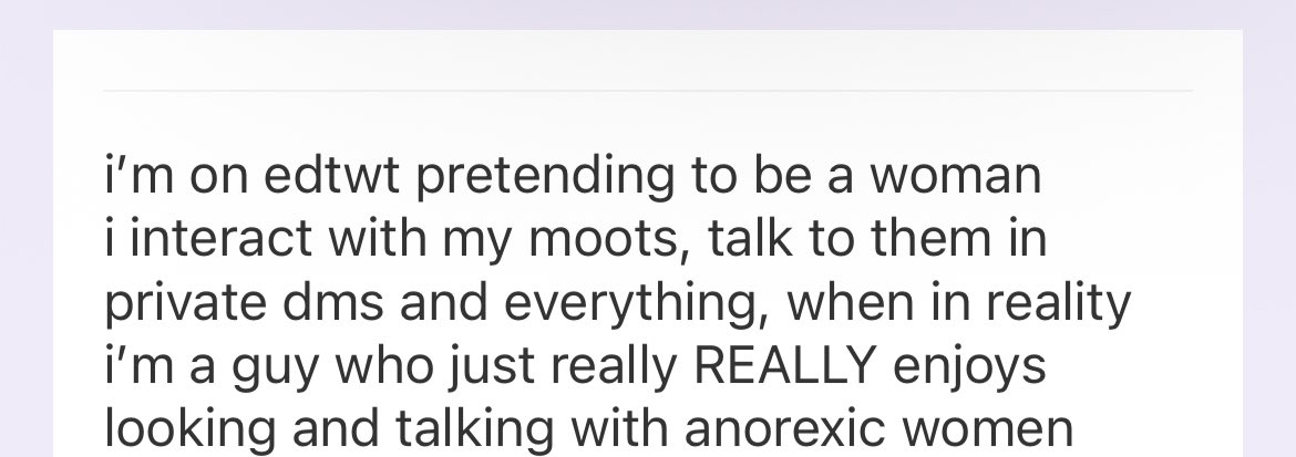 rorapilled's tweet image. i refuse to post the rest of this confession because of how completely disgusting it is, but everyone please be careful of what you post / tell people online. no matter what their account looks like or what they say to you NEVER trust anyone in this app.