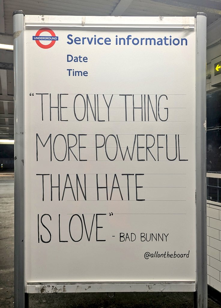 allontheboard's tweet image. "The only thing more powerful than hate is love" - Bad Bunny
 
#badbunnysuperbowl #BadBunny