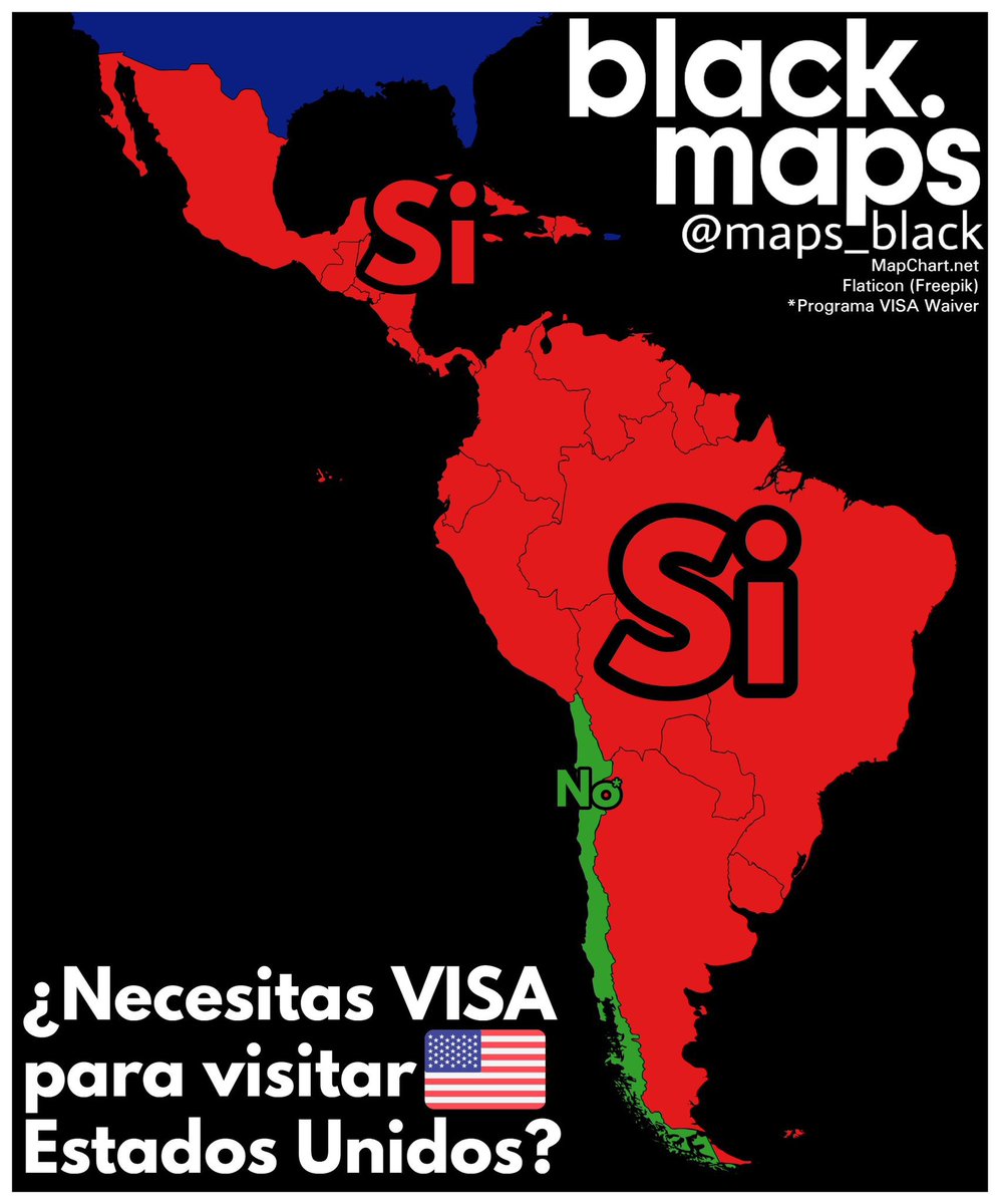 maps_black's tweet image. Necesitas VISA para visitar Estados Unidos 🇺🇸?