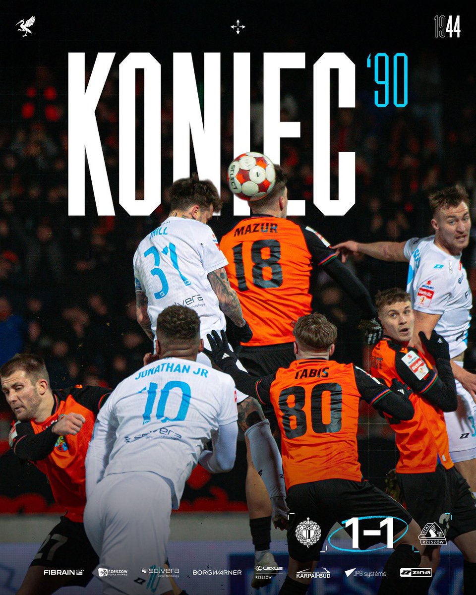 StalRzeszow's tweet photo. ⏱️ 90+3' 🏁 𝐊𝐎𝐍𝐈𝐄𝐂
🤝 Remis na start wiosny w Betclic 1 Lidze.
________________
#CHRSTA 1️⃣:1️⃣
𝐒𝐩𝐨𝐧𝐬𝐨𝐫 𝐠ł𝐨́𝐰𝐧𝐲 𝐢 𝐬𝐭𝐫𝐚𝐭𝐞𝐠𝐢𝐜𝐳𝐧𝐲:
⚪ FIBRAIN Polska
🔵 @miasto_rzeszow https://t.co/ABQt55blVz