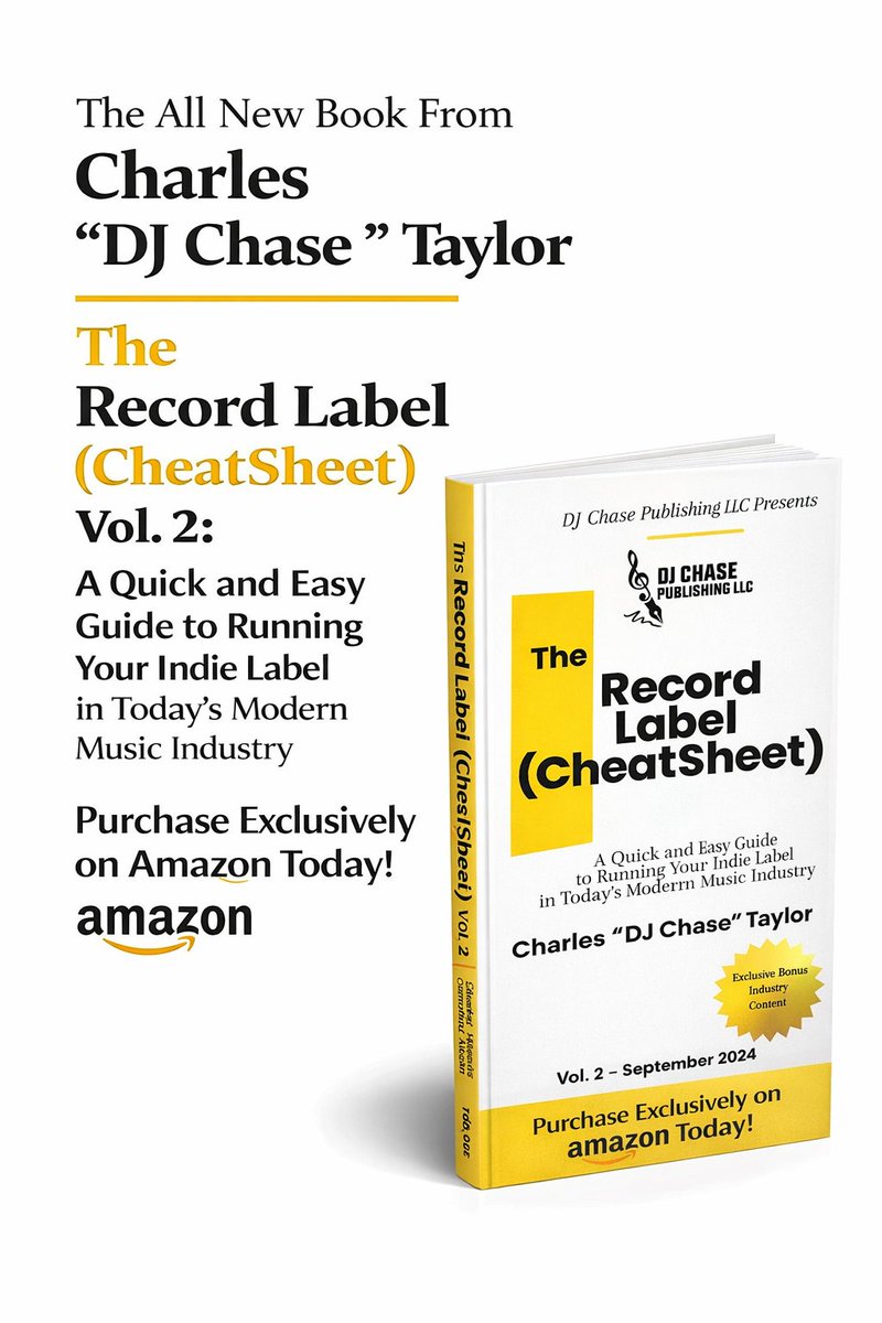 djchase's tweet photo. The All New Book Written by me @djchase 

The Record Label (Cheat Sheet) Vol. 2: A Quick and Easy Guide to Running Your Indie Label in Today's Modern Music Industry
Purchase Exclusively on Amazon Today!

https://t.co/k2d2vPiDmu

#djchase #djchaseradio #rapmarkets #amazonbooks https://t.co/FmgdRSoZrS