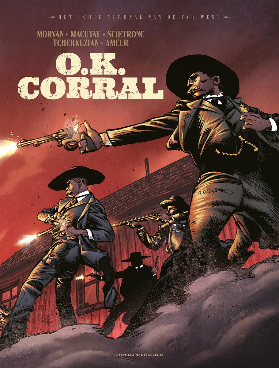 stripland_BENL's tweet image. In het stadje #Tombstone staan de gebroeders Earp en de Clangon-McLaury gang lijnrecht tegenover elkaar. In O.K. #Corral staat het beroemdste vuurgevecht van de #FarWest centraal. Deel 8 verschijnt deze week. #Tcherkezian #Scietronc #Macutay #Morvan #Ameur #Western #Standaard