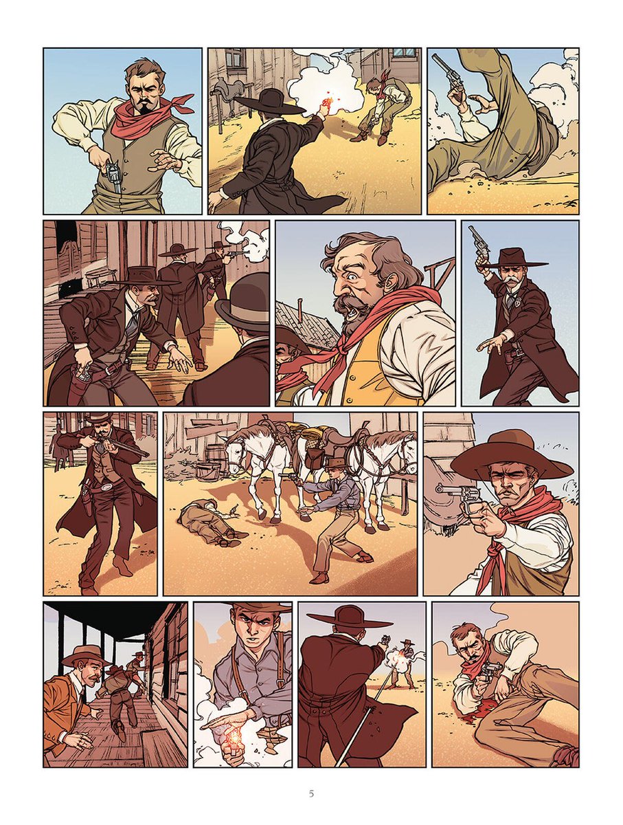 stripland_BENL's tweet image. In het stadje #Tombstone staan de gebroeders Earp en de Clangon-McLaury gang lijnrecht tegenover elkaar. In O.K. #Corral staat het beroemdste vuurgevecht van de #FarWest centraal. Deel 8 verschijnt deze week. #Tcherkezian #Scietronc #Macutay #Morvan #Ameur #Western #Standaard