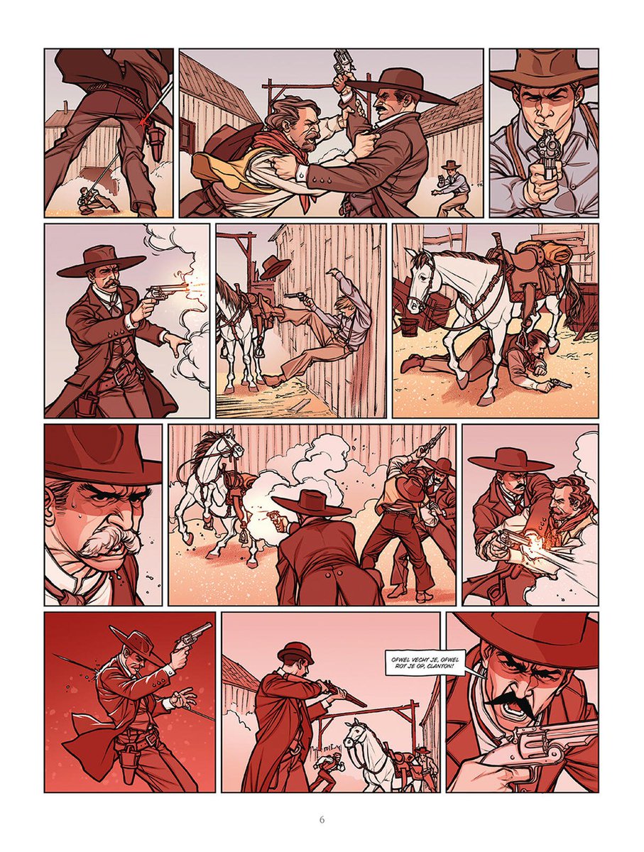 stripland_BENL's tweet image. In het stadje #Tombstone staan de gebroeders Earp en de Clangon-McLaury gang lijnrecht tegenover elkaar. In O.K. #Corral staat het beroemdste vuurgevecht van de #FarWest centraal. Deel 8 verschijnt deze week. #Tcherkezian #Scietronc #Macutay #Morvan #Ameur #Western #Standaard