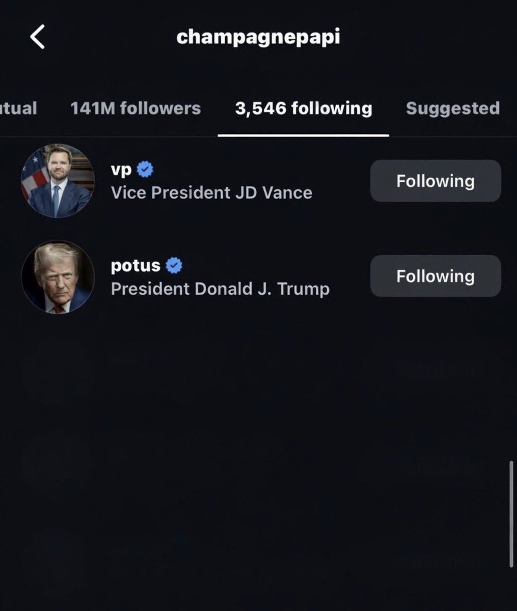 TheHipHopCrave's tweet image. #Drake is Reportedly Following @realDonaldTrump &amp;amp; @JDVance on Instagram. 

Do you think he is also a #MAGA SUPPORTER? I can see another alliance with the #MAGABARBZ 
#Donald_Trump #DonaldTrump #instagram