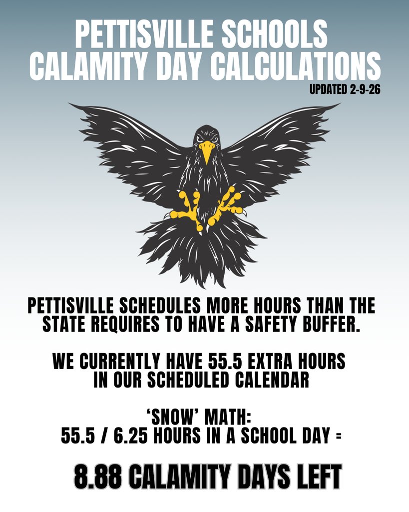 The question everyone’s been thinking: When will we be out of snow days?
Blackbirds, here’s your answer. ❄️