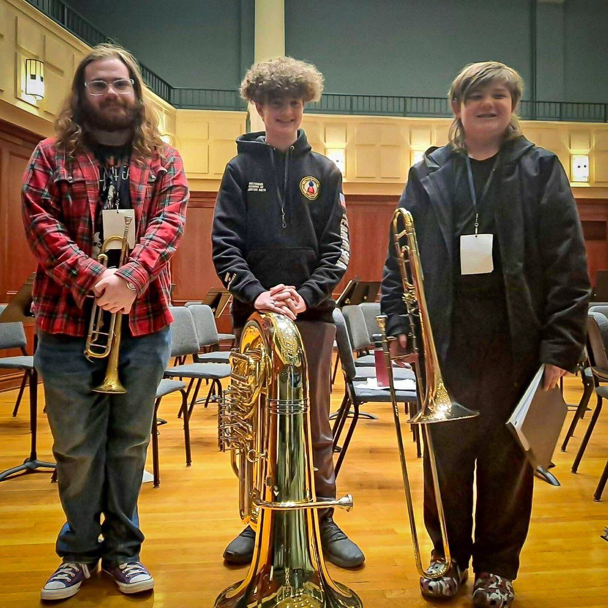 OBmusicandmarch's tweet photo. On February 1st, three of our talented OBHS Marching Knights took part in TCNJ Music’s 2026 Brass Summit. Congratulations musicians! #OBProud @obhs_announce @FazioSally @OldBridgeTPS https://t.co/TTBWV3OTxI