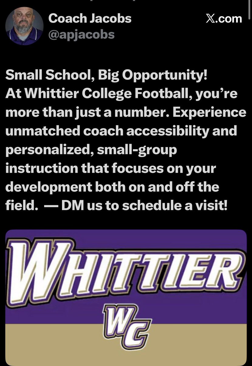 Another opportunity for local student/athletes to get a great education and continue their athletic careers. <a href="/SGVNSports/">Fred J. Robledo 👨🏻‍💻</a> <a href="/latsondheimer/">eric sondheimer</a> <a href="/coachmark_48/">Mark the Shark</a> <a href="/James_Escarcega/">James Escarcega 📈🏈🏀⚾️🥎 🤼🤽🏽‍♂️🏊🏼‍♀️🏌🏻⚽️</a> <a href="/Tarek_Fattal/">Tarek Fattal</a> <a href="/Coach_AustinFB/">Austin</a> <a href="/GregBiggins/">Greg Biggins</a> <a href="/CoachKurtHines/">Coach Hines 🇺🇸</a> <a href="/CoachDHernandez/">Coach Daniel Hernandez</a>