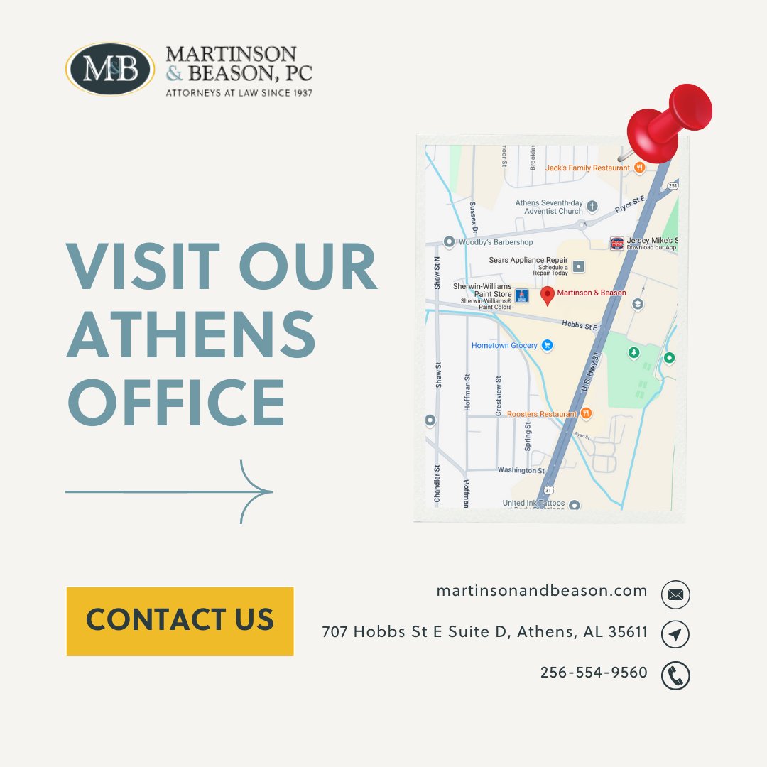 In addition to our Downtown Huntsville office, we have a location in Athens to better serve clients in the area.