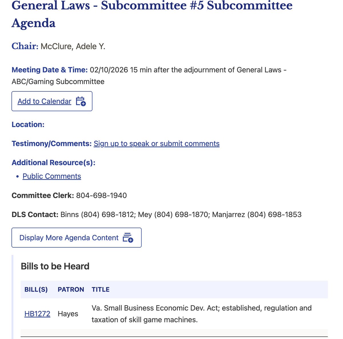Virginia reporters should note ONCE AGAIN, a special subcommittee will hear skill game bill tomorrow instead of the ABC/Gaming Committee.  Why are skill games rerouted away from Gaming Subcommittee?  Pace-O-Matic paying an expensive toll, smells fishy....