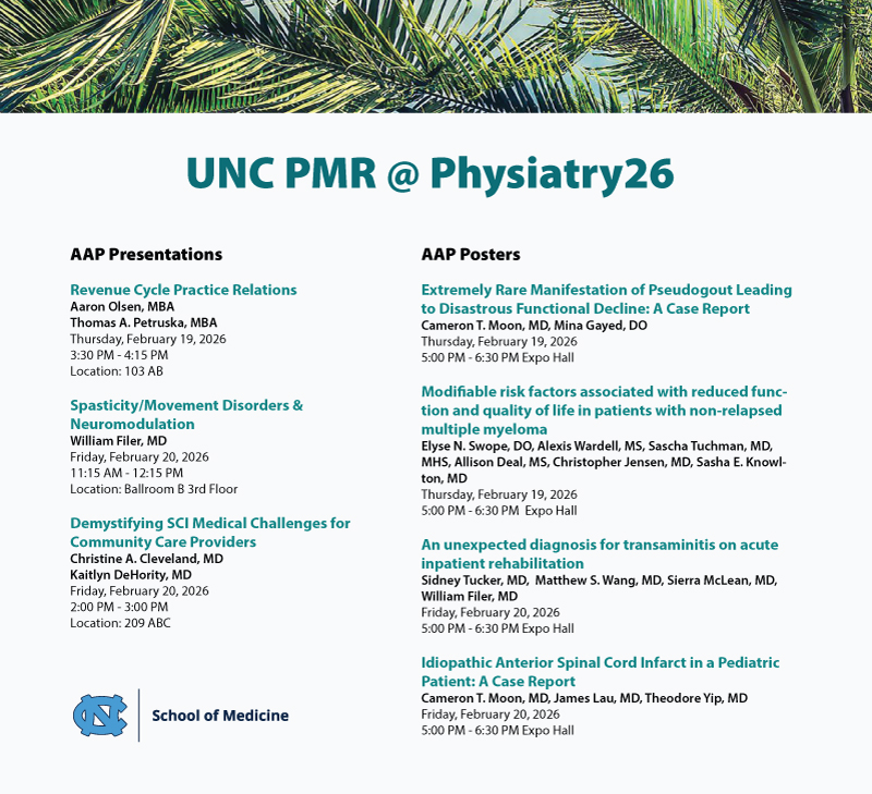UNC Physical Medicine & Rehabilitation tweet media