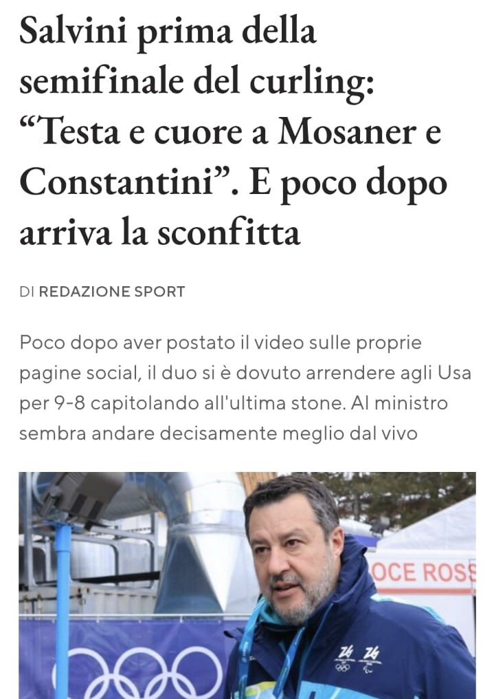 Matteo Salvini si riconferma medaglia d’oro olimpica di seccia