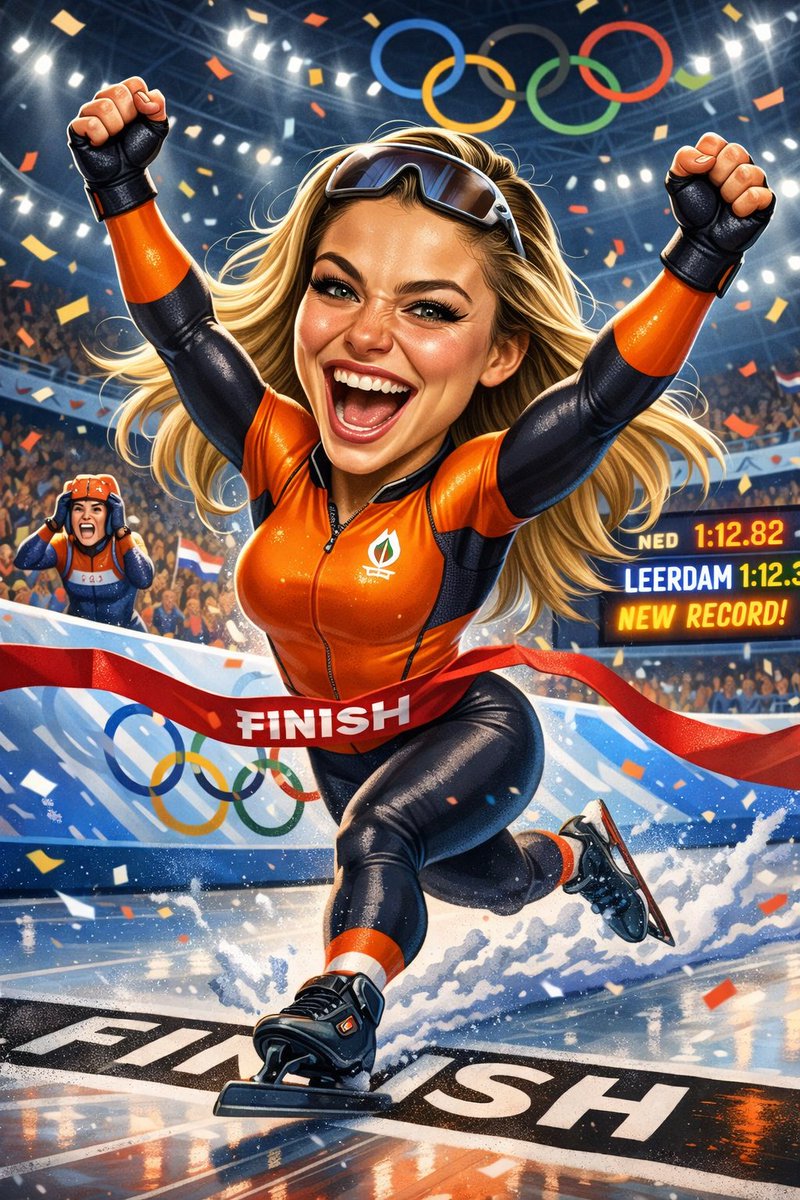 A historic race. An Olympic record that barely stands. And then, under unprecedented pressure, Jutta Leerdam does what champions do: she goes even faster. This is why sport moves us. This is why sport transcends boundaries. #os2026 #Olympics2026 #TeamNL #JuttaLeerdam #FemkeKok