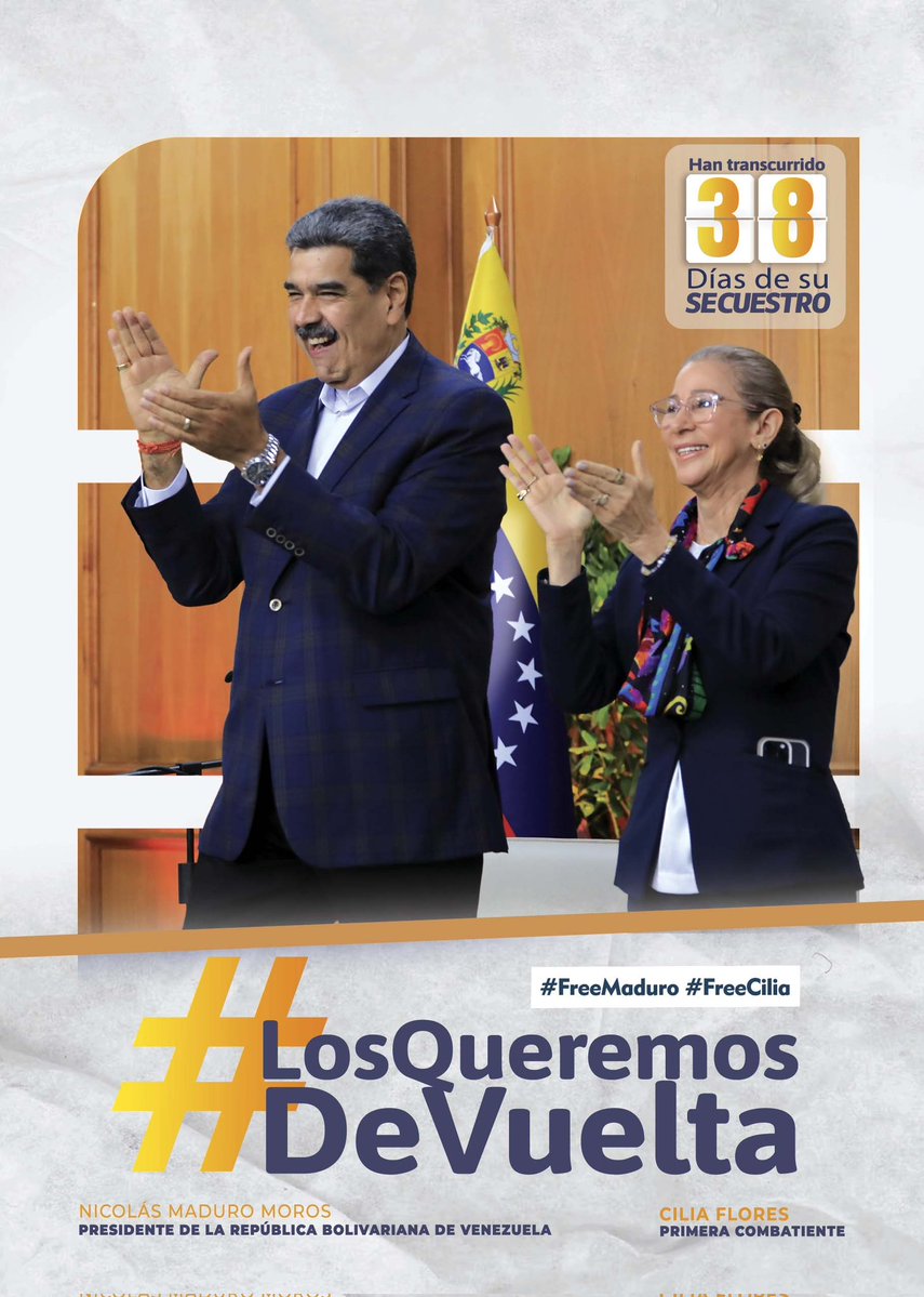 Exigimos la liberación de la pareja presidencial de Venezuela..!
#bbvipks4 #uzakșehir ⚠️ 
#LosQueremosDeVuelta
#BringThemBack