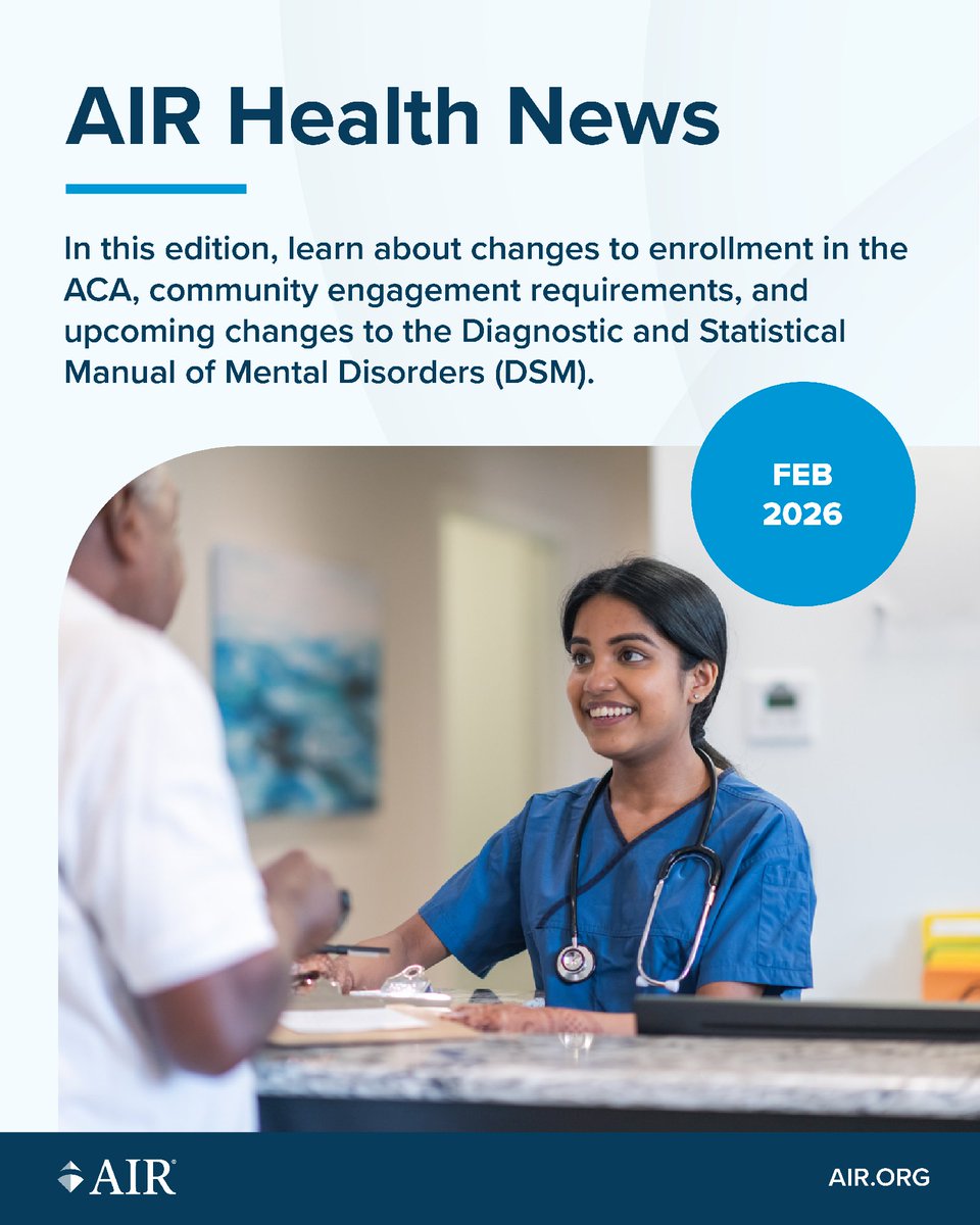 AIRInforms's tweet image. In this edition of AIR Health News:

📉 ACA enrollment dips 5% for 2026
🤝 CMS releases vendor list to help implement new Medicaid requirements
🧠 APA announces major DSM redesign

Read more: icont.ac/51dFc