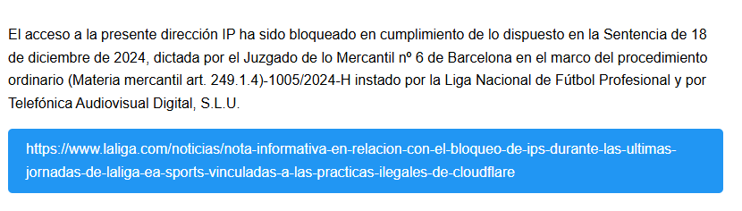 fyttafps's tweet photo. @LaLiga bloqueando un servidor de un mmo de nuevo, me cago en vuestros muertos. https://t.co/8di8ORQy01
