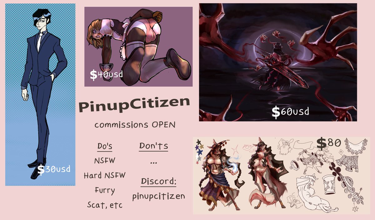 Commissions are open! 
send your inquiries here or to pinupcitizencomix@gmail.com in case you don't use Discord anymore!