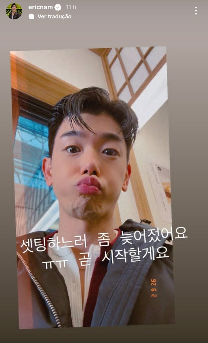 📸 | 09.02.26 - Eric Nam em seus stories do Instagram.

🐘: Oi. Café Seongsu às 5h40 Apresentação de rua. Apresentações aleatórias na cafeteria Seongsu

🐘: Estou um pouco atrasado porque tive que programar tudo ㅠㅠ Começarei em breve.

#EricNam #에릭남