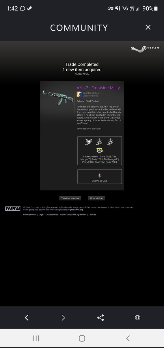 Thanks <a href="/zevoCS2/">zevoCS2</a> and <a href="/HellaThiccGang/">HTG 🎰</a> for this beautiful skin ❤