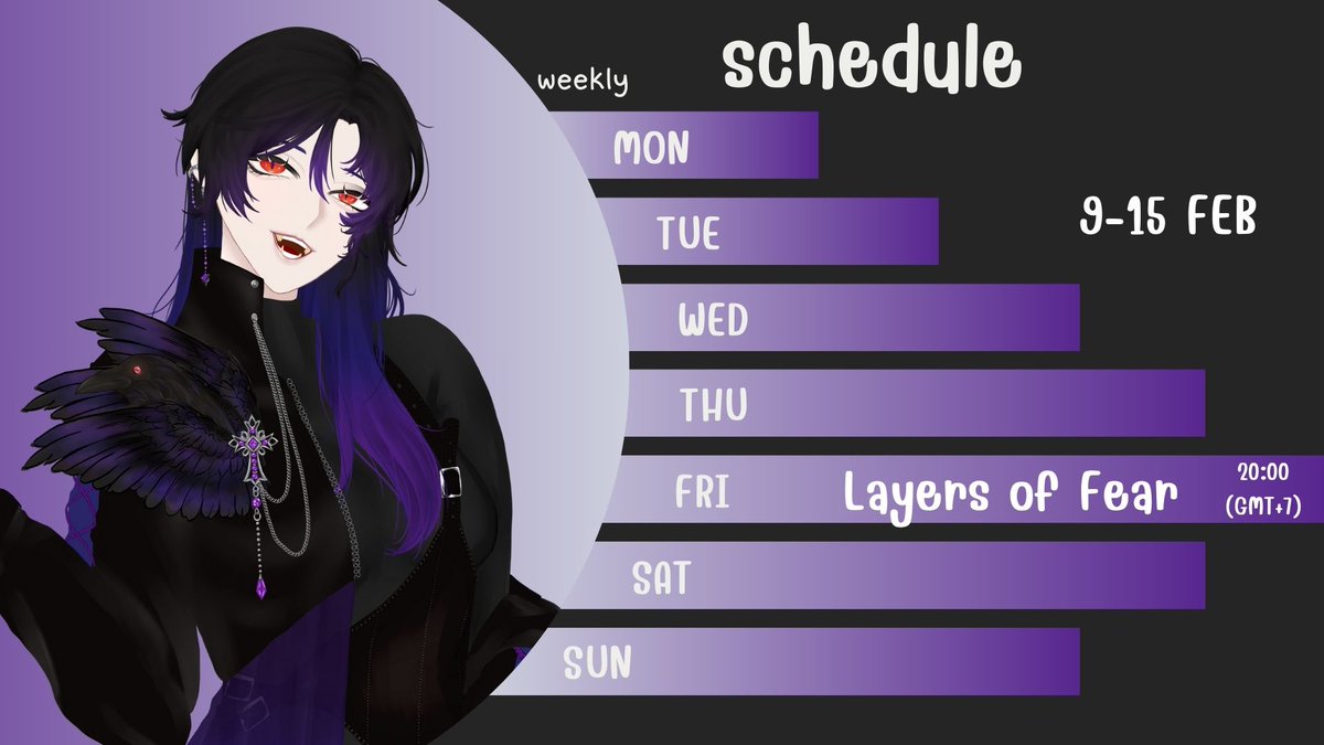 Praeam_SLX's tweet photo. ตารางไลฟ์สำหรับสัปดาห์นี้ค่ะ  #PRAEAM_SLX #Solunoxproject #SLXProject #vtuber #VtuberTH https://t.co/VPWlAWfKel