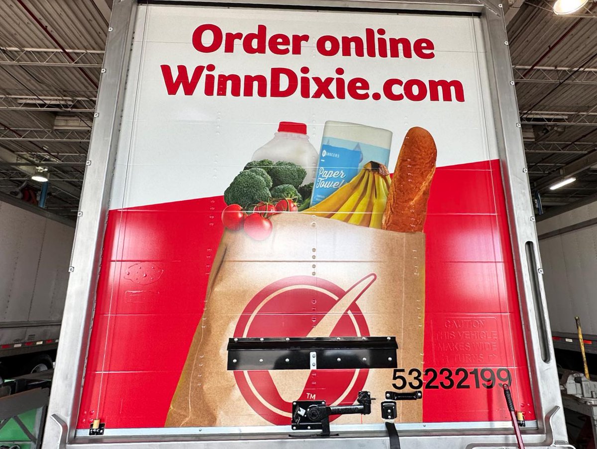 Wrapped a full trailer for Winn Dixie.

The hard part is not the logo.
It is the seams, rivets, and rear doors lining up so it reads clean from far away and still looks right up close.

Fleet people, what is tougher in a rebrand.
Downtime or consistency?
#FleetBranding #Jax