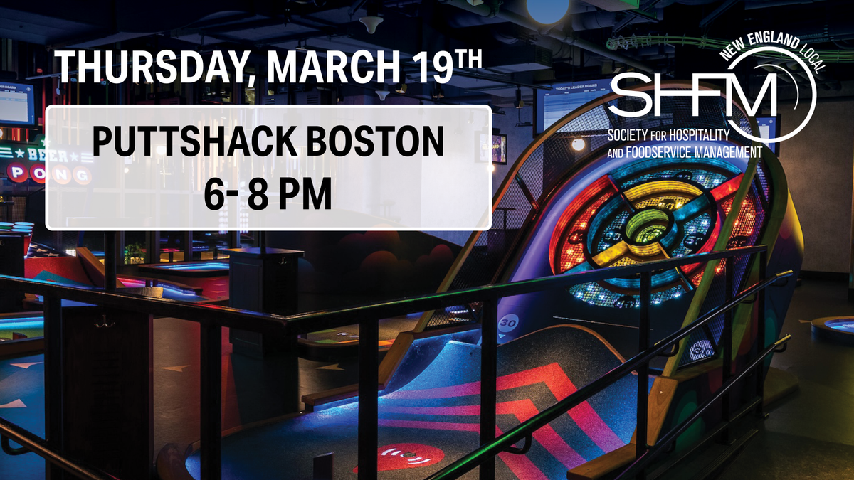 Register now for our New England Local at Puttshack Boston! Tee up a good night of networking! And for our friends attending WISE, swing by our event after to grow your SHFM community. 

Register now at shfm-online.org/event/new-engl…