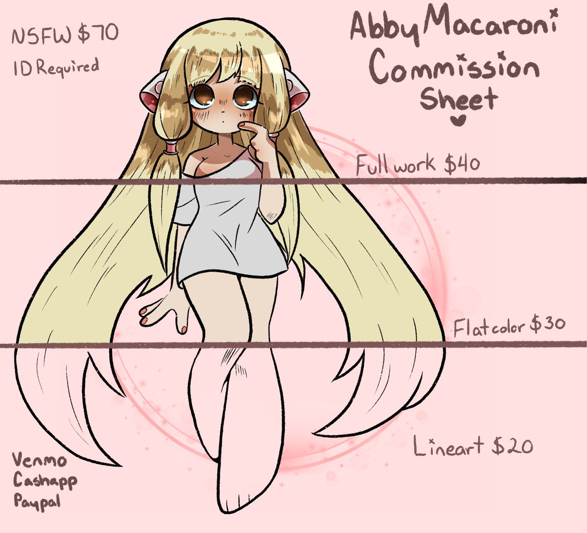 Updated commission sheet