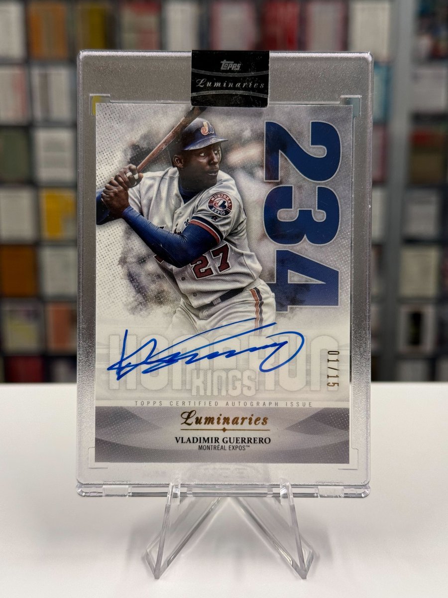 MLB's tweet image. Happy birthday to Vladimir Guerrero Sr.!

Repost and reply for a chance to win this encased @Topps Luminaries autographed card.