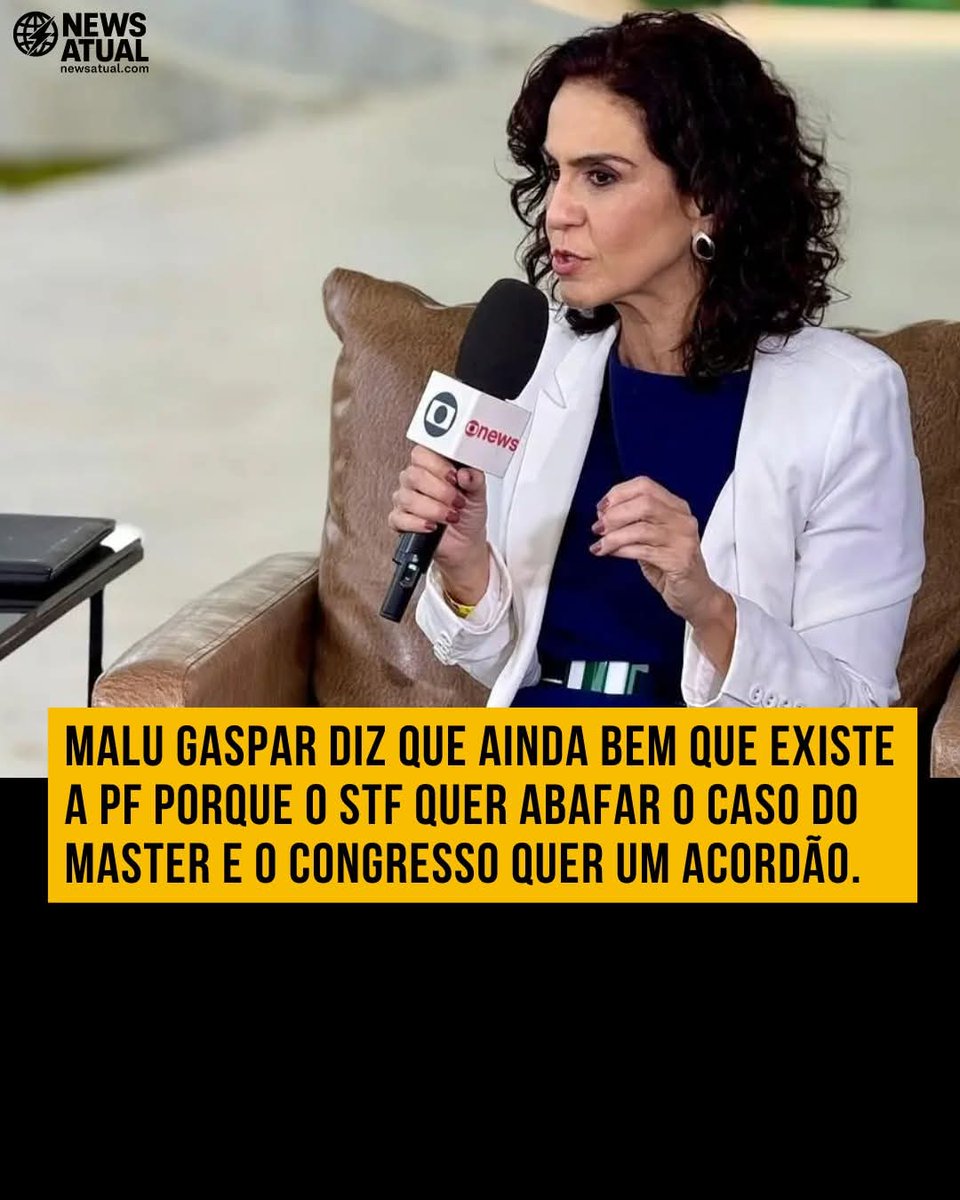 SensoCrtico1's tweet image. 🔥 “STF quer abafar e o Congresso um acordão”, diz Malu Gaspar sobre caso Master: